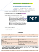 FAQ For Candidates To Participation in Campus Placement Programme Feb-Mar, 2023 New2