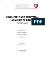 Quiz Volumetric and Analytical Analysis of Drugs