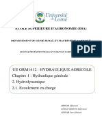 GRM1412 Chapitre1 Hydrodynamique Ecoulement en Charge