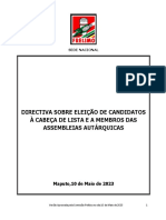 Directiva Sobre Eleição de Candidatos A Cabecas de Lista e A Membros Dos Orgaos Autarquicos - Versao Final