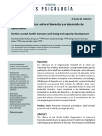 Salud Mental Positiva - Entre El Bienestar y El Desarrollo de Capacidades