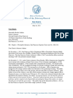 CA DOJ Letter To SFDA People v. Christopher Samayoa