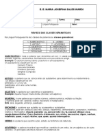 Atividades Revisão Classes Gramaticas 8 Ano