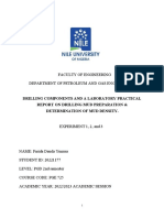 Drilling Components and A Laboratory Practical Report On Drilling Mud Preparation & Determination of Mud Density