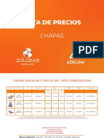 Lista de Precios Chapas Adilum