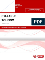 CAPE Tourism Syllabus With Specimen Papers