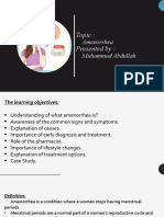 Amenorrhea Presented by Muhammad Abdullah