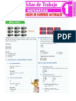 Multiplicacion y Division de Numeros Naturales para Primer Grado de Secundaria