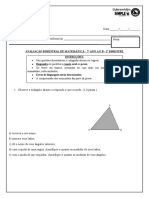 AVALIAÇÃO BIMESTRAL DE MATEMÁTICA - 7° ANO A E B - 2º BIMESTRE - Copiar