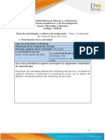 Mercadeo y Servicio Guía de Actividades y Rúbrica de Evaluación - Unidad 1 - Paso 1 - Evaluación Inicial