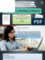 Teletrabajo, Trabajo A Domicilio y Trabajo Remoto