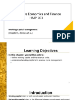 Healthcare Economics and Finance HMP 703: Working Capital Management