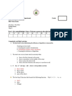 AQU Data Structures First Exam