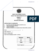 2021 P5 Science Semestral Assessment 2 Henry Park