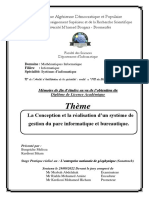 La Conception Et La Réalisation D - Un Système Informatique de Gestion Du Parc Informatique Et Bureautique