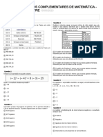 Matemática 7 Ano - Números Inteiros - Lista Complementar Do 2º Bimestre