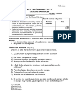 Evaluacion Sumativa 2 Ciencias 2° Básico Abril - 2021