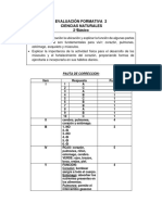 Pauta de Correccion Evaluación Sumativa 2 Ciencias - Abril 2° Año