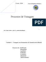 Processos de Usinagem Coms Ferrasmentas de Geometria Não Definida