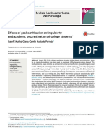 Efectos de La Clarificación de Metas Sobre La Impulsividad y La Procrastinación Académica de Los Estudiantes Universitarios