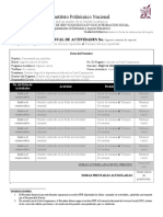 Instituto Politécnico Nacional: Reporte Mensual de Actividades No