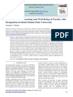 Online Distance Learning and Well-Being of Faculty With Designation in Bohol Island State University