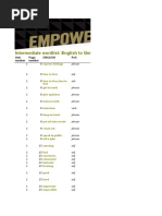 Empower 2e B1+ Word List German