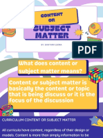 Educ 10 Content or Subject Matter 