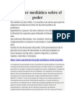 El Poder Mediático Sobre El Poder