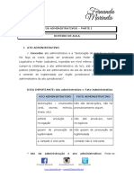 Atos Administrativos - Parte I Roteiro de Aula: Fernanda Marinela Fernandamarinela @fermarinela