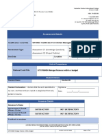 SITXFIN009 Managae Finances Within A Budget Completed