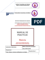 Reporte de Practica 2. Diodos, Circuitos Rectificadores Con Diodos.