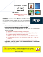 Resource - Instructions To Write Lab Report Materials & Procedure