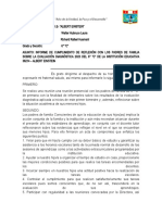 Informe de Cumplimiento de Reflexión Con Los Padres de Familia Sobre La Evaluación Diagnóstica 2023