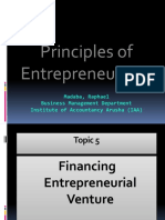 Financing Entrepreneurial Venture