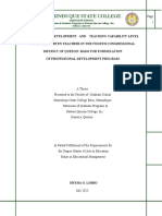 The Professional Development of Kindergarten Teachers in The Fourth District of Quezon and Its Significant Relationship To Their Teaching Capability