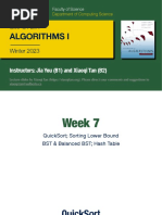 Cmput204 Week 7 QuickSort SLB BST HashTable Handout