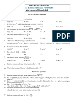 XI Maths Relations and Functions 2 of 2 Worksheet