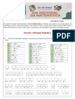 Atividade Do Dia Da Matemática Potenciação e Raiz Quadrada.