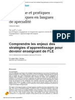 Comprendre Les Enjeux Des Stratégies D'apprentissage Pour Devenir Enseignant de FLE