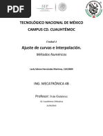 Ajuste de Curvas e Interpolación.: Tecnológico Nacional de México Campus Cd. Cuauhtémoc