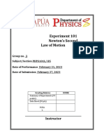 Experiment 101 Newton's Second Law of Motion