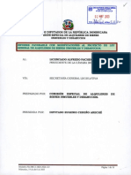 Proyecto de Ley General de Alquileres de Bienes Inmuebles y Desahucios de La República Dominicana.