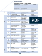 Calendario de Actividades Institucionales 1° Semestre 2022