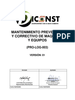 P-MT-01 Mant. Preventivo y Correctivo de M.