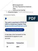 Receipt For Your Payment To American English Tree