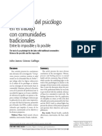 El Quehacer Del Psicologo en El Trabajo Con Comunidades Gomez Gallego Jhon