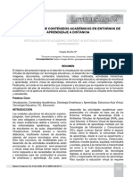 Virtualización de Contenidos Académicos en Entornos de Aprendizaje A Distancia