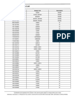 Electrical Part List