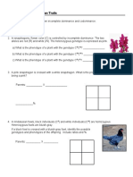 Worksheet - Non-Mendelian Traits